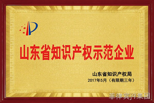 菲律宾j9集团荣获“2017年山东省知识产权示范企业”称号
