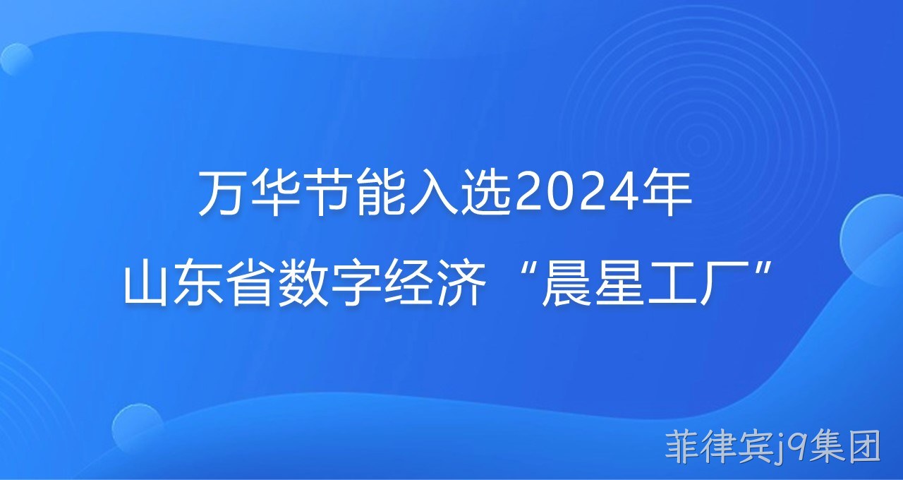 再添新彩！菲律宾j9集团入选2024年山东省数字经济“晨星工厂”