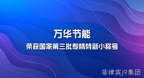菲律宾j9集团荣获国家第三批专精特新小巨人称号
